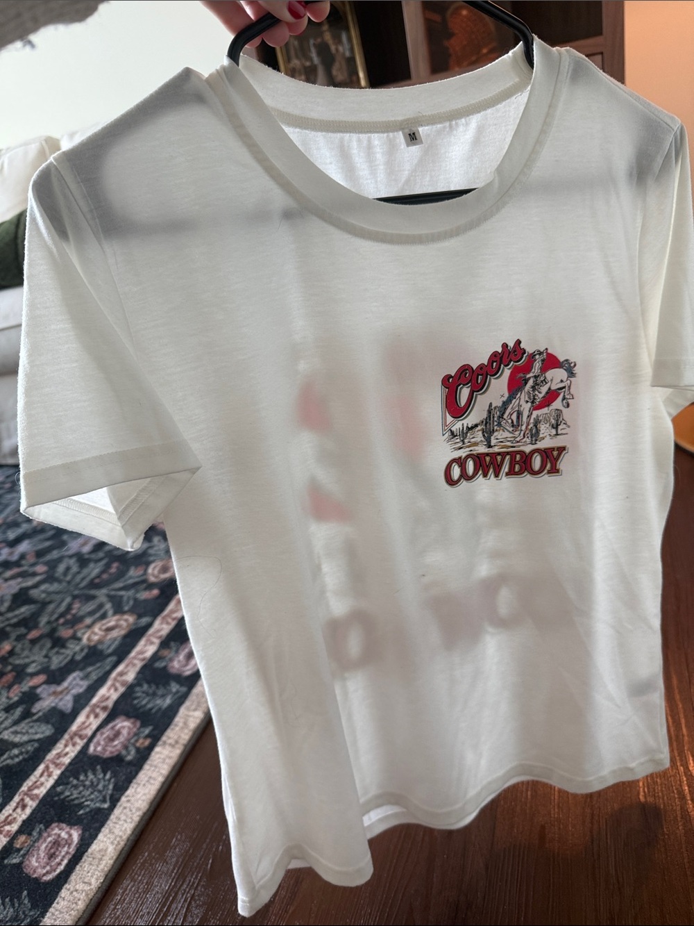 Coors Cowboy Graphic Tee - White with Red Accents